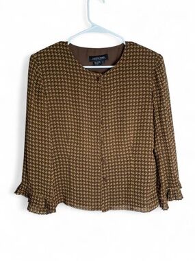 EUC Vintage 100% Silk Houndstooth Blouse - Cynthia Howie Boutique - Size 8